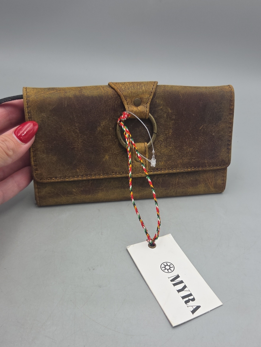 Myra Just4Me distressed leather wallet New NWT